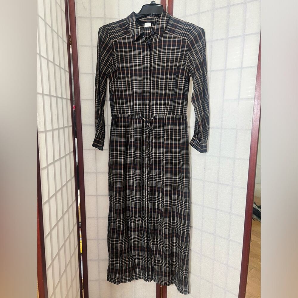 POETRY DRAWSTRING BUTTON DOWN LONG SLEEVE DRESS SIZE‎ 4!
